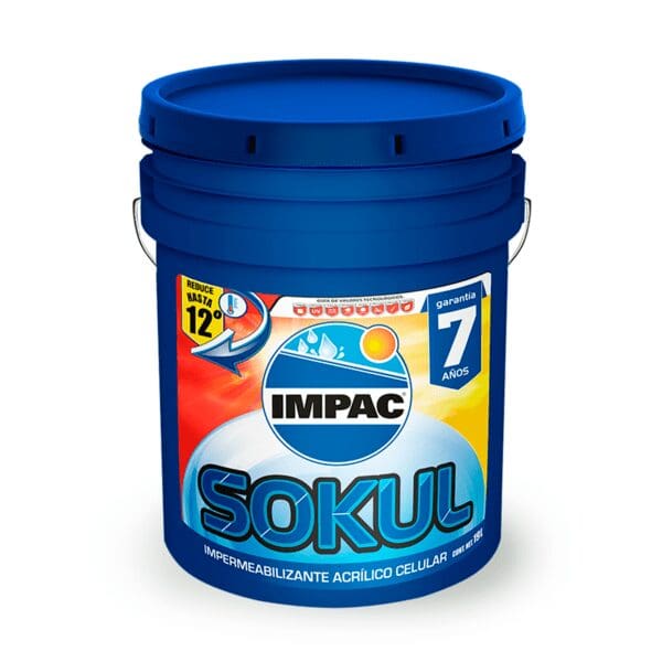 IMPERMEABILIZANTE TERMICO FIBRATADO 7 AÑOS, IMPAC SOKUL 19L