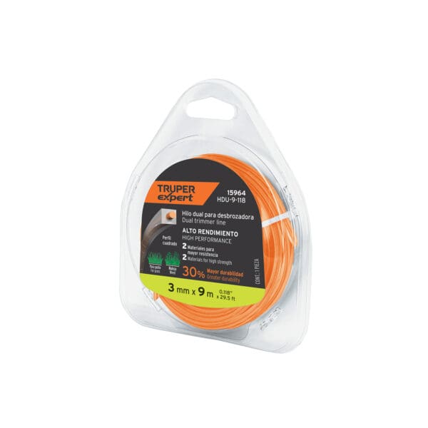 HILO PARA DESMALEZADORA DUAL 3 MM (9 M) NARANJA TRUPER